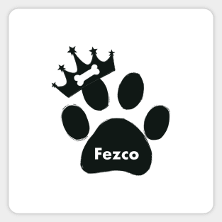 Fezco name made of hand drawn paw prints Sticker